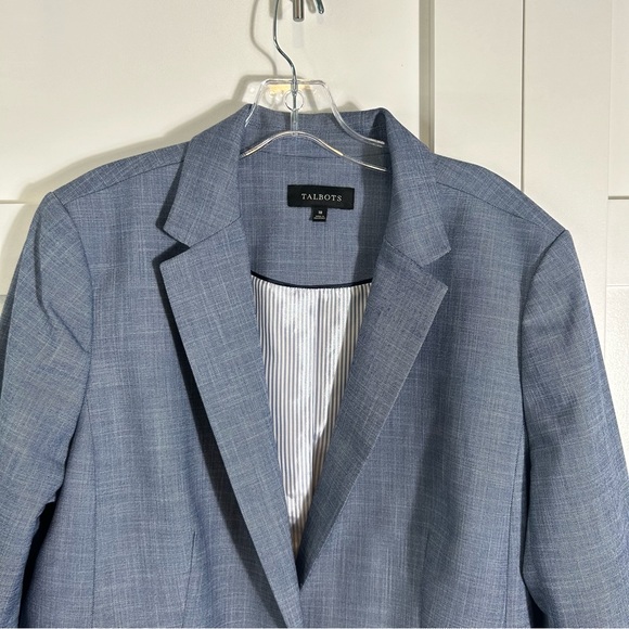 Talbots Women's Blue Linen Look Blazer in Size 18 - Picture 3 of 16